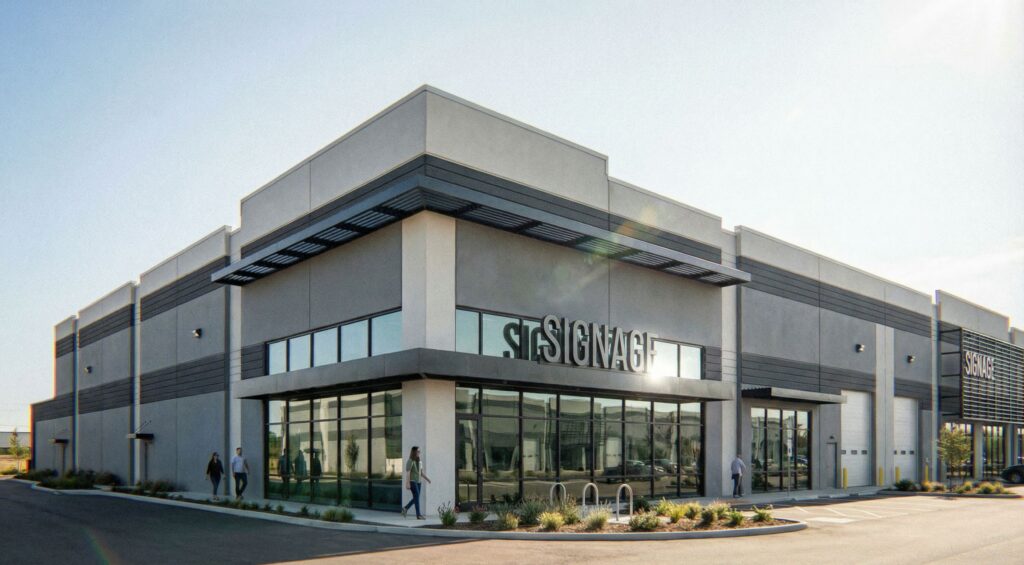 Corner design for Leah Ave industrial in San Marcos Texas