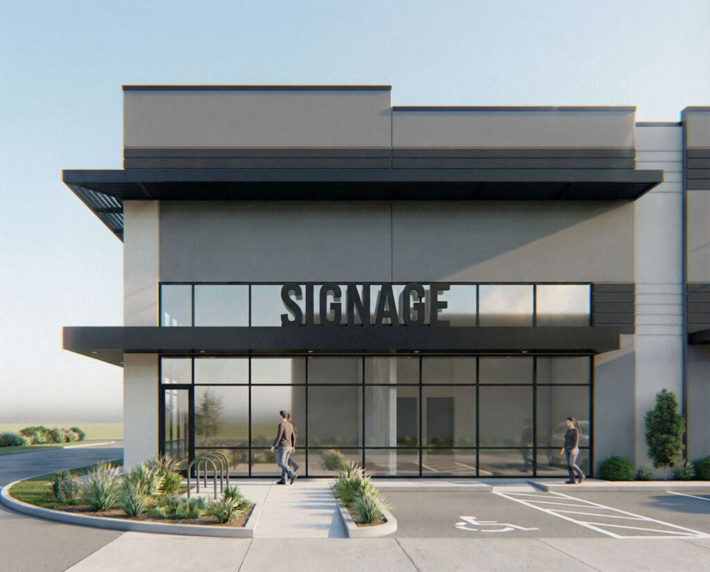 Front view of the Leah Avenue Industrial project in San Marcos/ Austin Texas